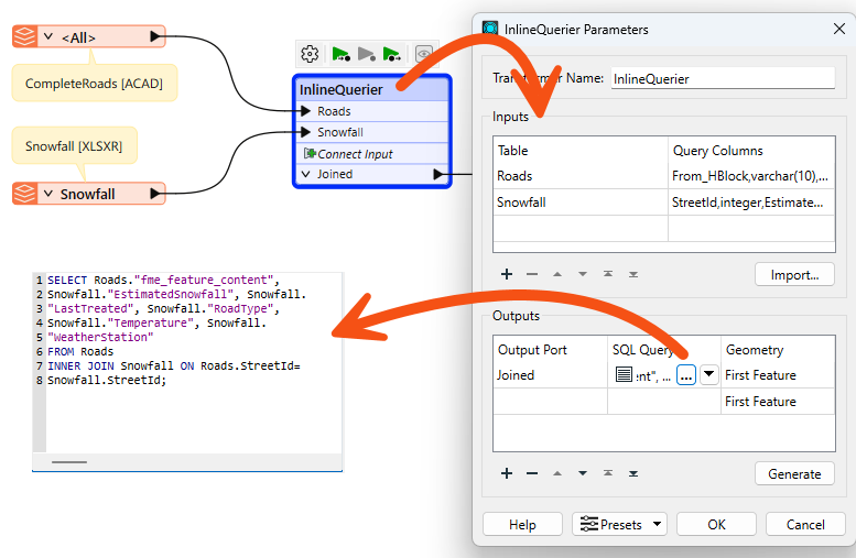 InlineQuerier SQL example